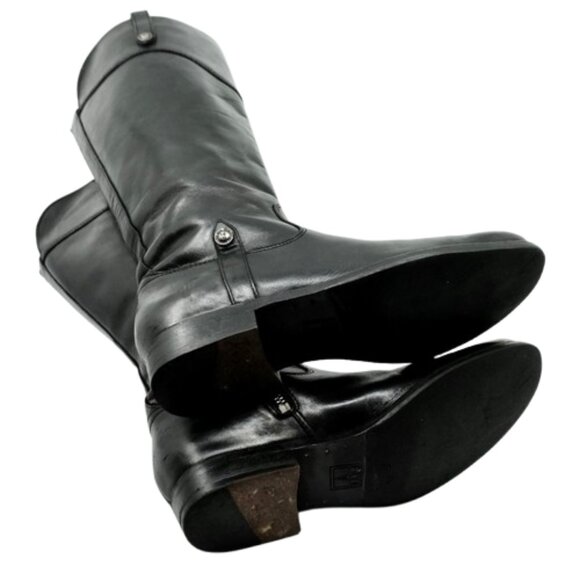 FRYE~Melissa Button Riding Boots~WOMENS BLACK LEATHER  Sz 7.5 - Picture 8 of 8
